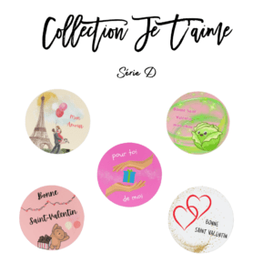 A collection of stickers with different designs.
