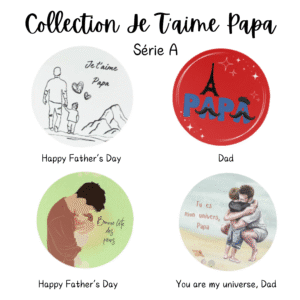 Father's Day themed button collection.
