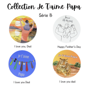 Father's Day stickers with various designs.
