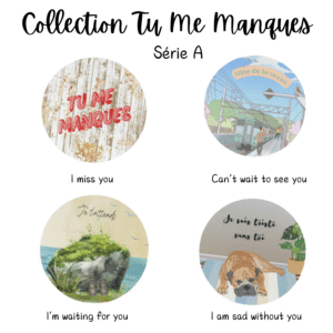 Collection of four illustrated longing messages.